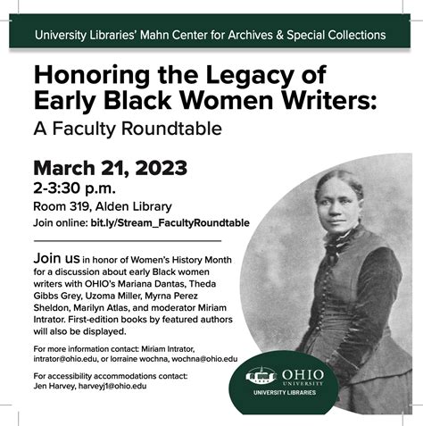Honoring The Legacy Of Early Black Women Writers A Faculty Roundtable