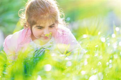 Beautiful Little Girl On The Meadow Stock Image Image Of Close