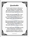 Poem for My Grandmother, DIGITAL DOWNLOAD, Printable Grandmother Poem ...