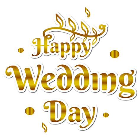 Happy Wedding Day Golden Text Ornament Happy Wedding Day Wedding