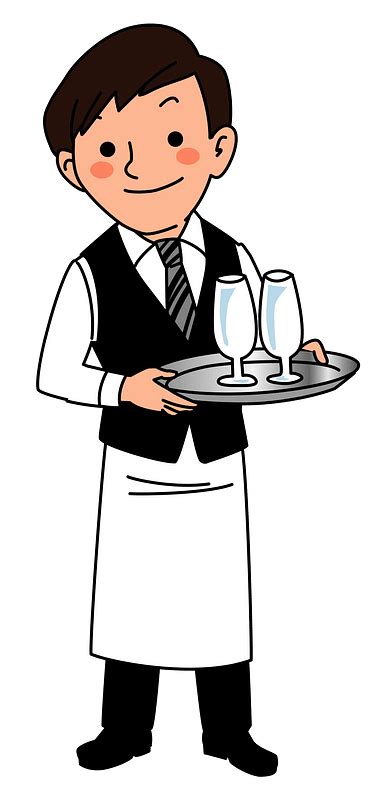 Waiter Serving Clipart