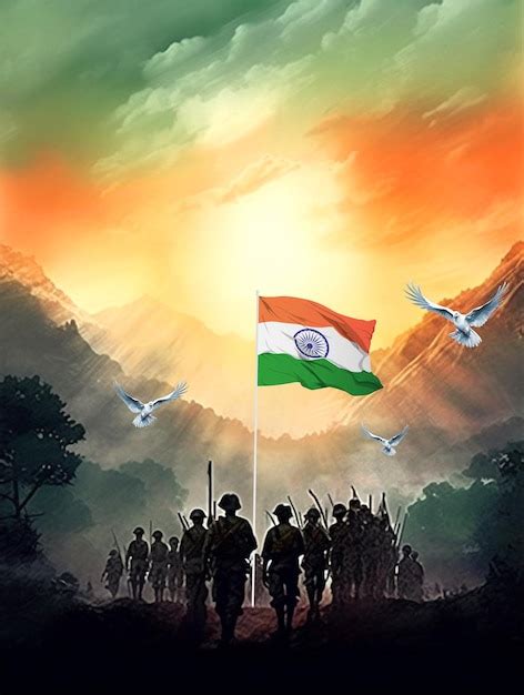 Premium Photo India Independence Day Banner With Freedom Fighters And