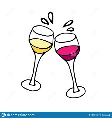 Clinking Wine Glasses Cartoon