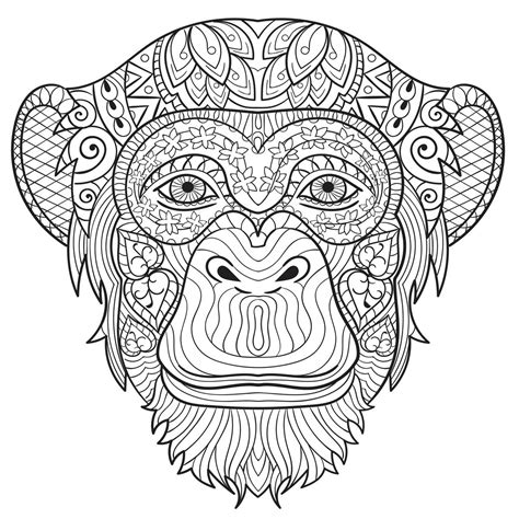 Animal hard coloring pages for adults. Get This Monkey Coloring Pages for Adults - 31902
