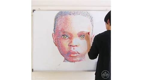 Pointillism Portraits Made With Marker Pens By Toru Youtube