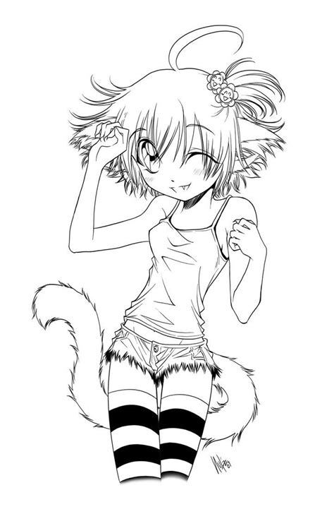 Anime Cute Cat Coloring Pages Cute Animals Pictures To Color And