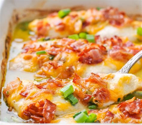 Read our article on how to cook chicken busy cooks want easy chicken breast recipes! Dump-and-Bake Cheddar Bacon & Chive Chicken Breast Recipe ...