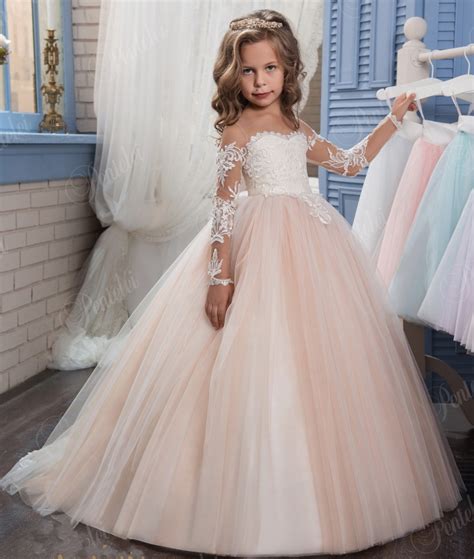 Buy Blush Ball Gown Flower Girl Dresses For Weddings