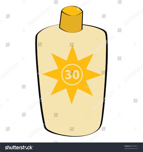 Cartoon Vector Illustration Of A Sunscreen Lotion Bottle 30079813