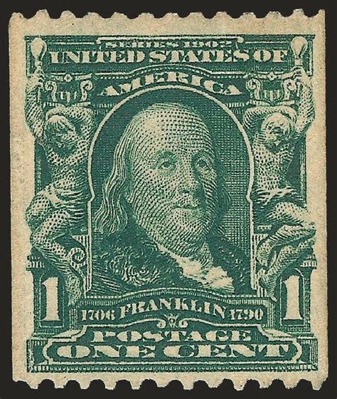 Us Stamps Prices Scott Cat 316 1c 1908 Franklin Coil