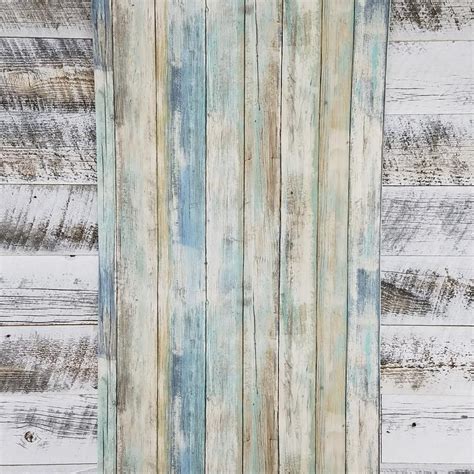 Blue Distressed Barnwood Plank Wood Peel And Stick