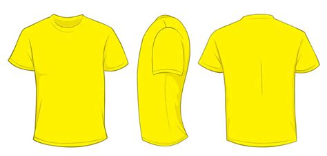 Plain Yellow T Shirt Front And Back