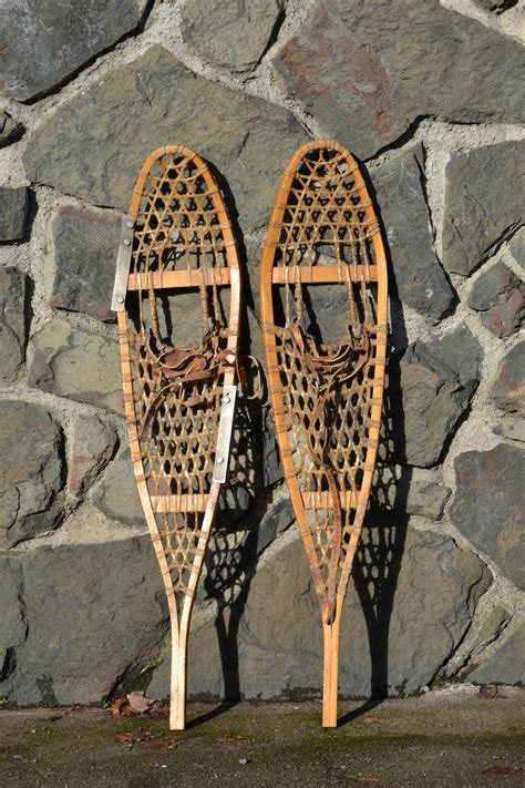 Vintage Snowshoes Wooden Snowshoes Vintage Cabin Decor Etsy