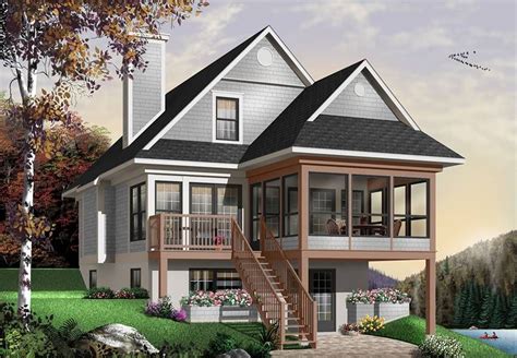 The Cliffside Two Story Cottage House Plan Drummond House Plans