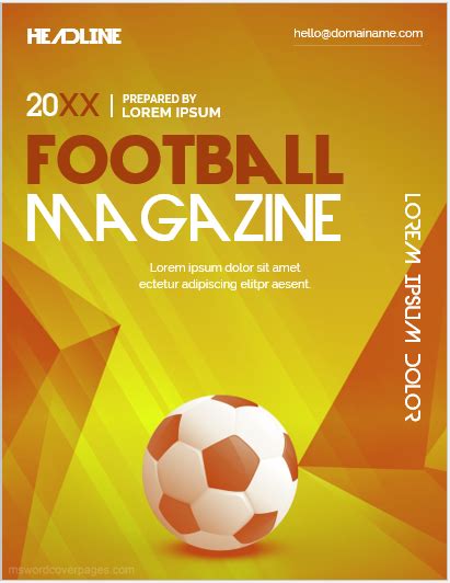 Football Magazine Cover Page Templates Download Word Files