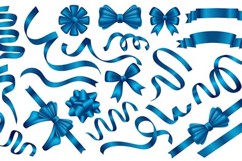 Blue Glossy Ribbon Set Graphic By Indostudio · Creative Fabrica