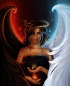 Image result for half angel half demon | Tatuagem de anjo e demônio ...