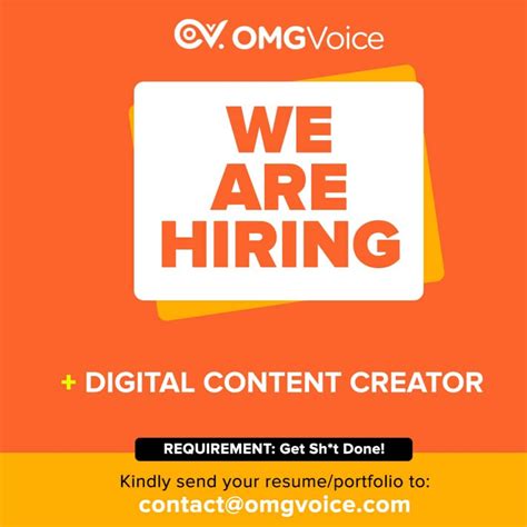 Vacancy Digital Content Creator Wanted At Omg Voice Kuulpeeps