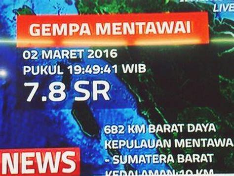 Pusat gempa berada di laut yakni pada 78 kilometer timur laut konawe. Peringatan Dini Tsunami Akibat Gempa Hari Ini di Mentawai ...