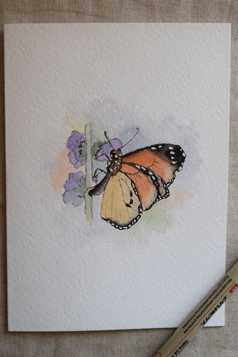 Here is a list of 31 easy watercolor art ideas for beginner artists. Butterfly watercolor painting card print | Etsy ...