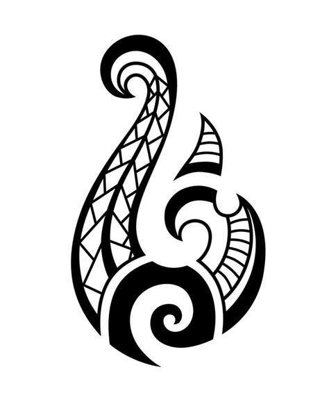 Maori Tattoo Style Fish Hook Bone Matau Hei Matau 10450297 Vector