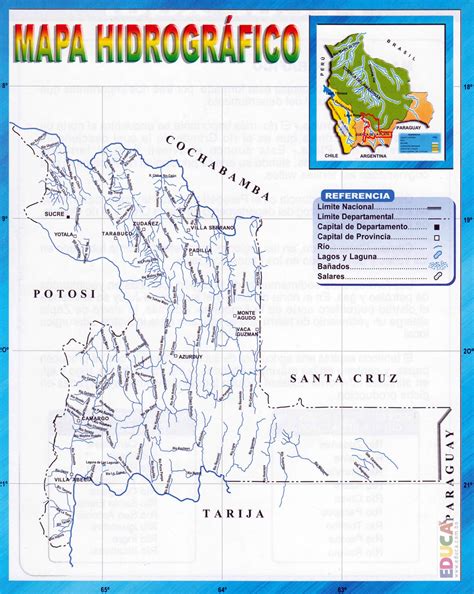 Mapa Hidrográfico De Chuquisaca Departamento De Chuquisaca Historia