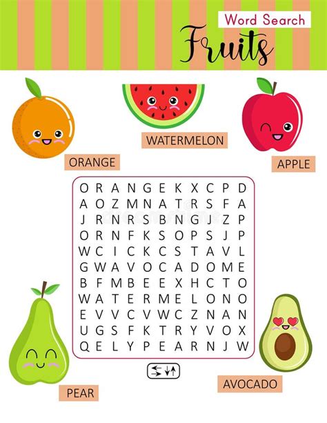 Fruit Word Search Word Puzzles For Kids English