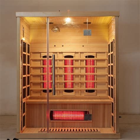 Home 3 Person Use Hemlock Wood Infrared Sauna Room With Infrared Sauna