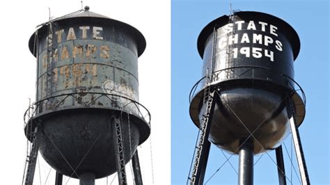 Milans 1954 State Championship Water Tower Receives Major Facelift