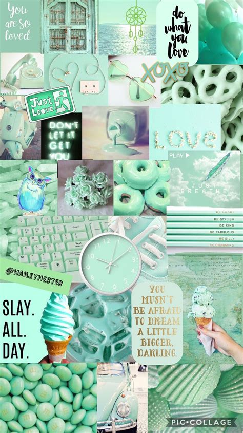 Hd wallpapers and background images. •Mint Green Aesthetic Collage• | Wallpaper cantik iphone, Wallpaper estetika, Galaxy wallpaper