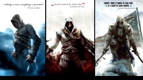 Three Assassin S Creed Characters Assassin S Creed Ezio Auditore Da