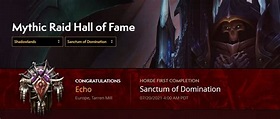 Horde Hall of Fame for Sanctum of Domination Will Close at the End of ...