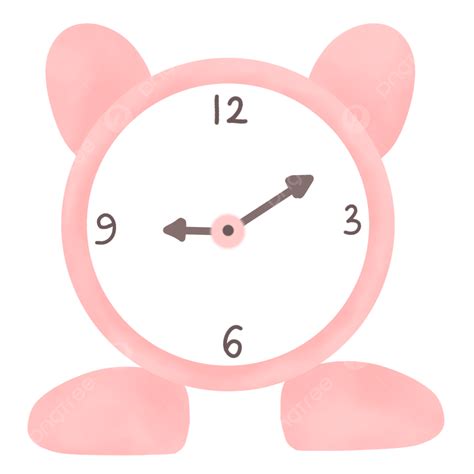 Cute Pink Alarm Clock With Transparent Background Clock Art Clock