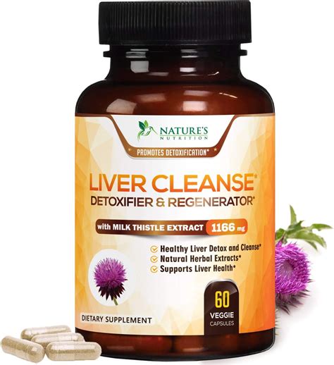 Liver Cleanse Milk Thistle Extract Formula 1166mg Natural Liver