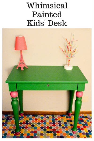Whimsical Painted Kids Desk Kids Desk Painted Desk Upcycle Diy