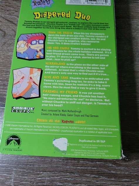 rugrats diapered duo vhs tape 1998 animated nickelodeon vhs tapes