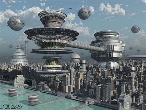 Art Illustration Science Fiction Sci Fi City Futuristic City Sci