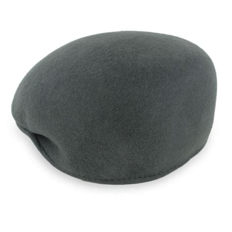 Hats In The Belfry Ascot Black Molded Wool Flat Cap