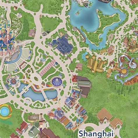 Shanghai Disneyland Park Map Islands With Names