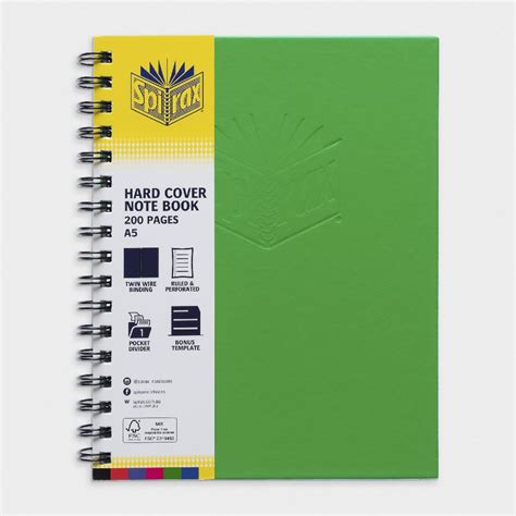 Spirax A5 Hard Cover Notebook 200 Page Green 9312828056505 Ebay