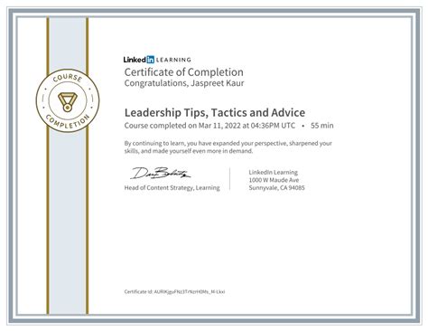 Jaspreet Kaur On Linkedin Certificate Of Completion