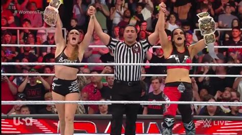 Ronda Rousey Shayna Baszler Win The WWE Women S Tag Team Championships WWE RAW