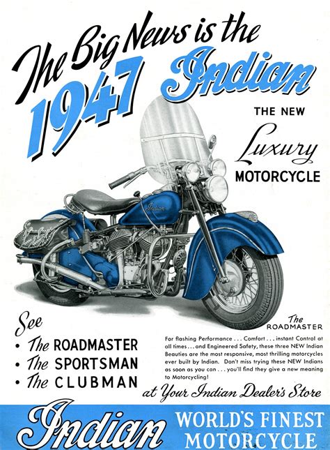 1947 Indian Motorcycle Ad Indian Motorcycle Vintage Advertising