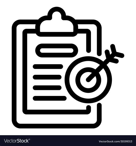 Summary Target Icon Outline Style Royalty Free Vector Image