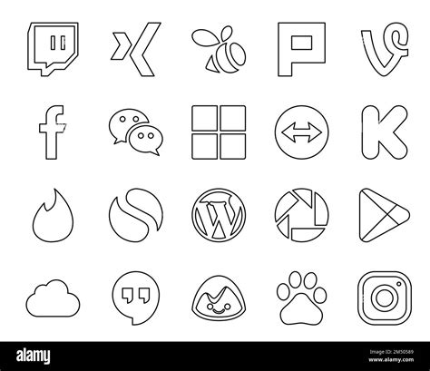 20 Social Media Icon Pack Including Apps Picasa Microsoft Cms