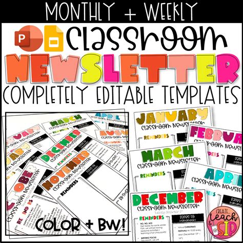 Editable Classroom Newsletter Templates Printable And Digital Files Images