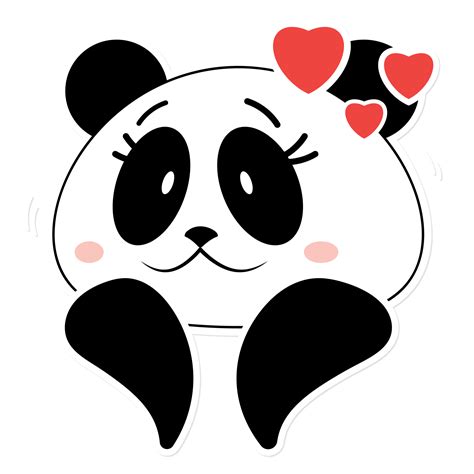 Panda Love Valentine Cartoon Cute 17189153 Png