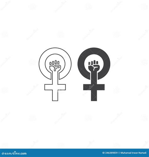Female Power Feminism Woman Gender With Fist Protest Hand Vector