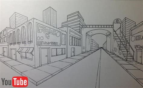 Two Point Perspective Cityscape By Akium Perspective Art Perspective Sketch Perspective