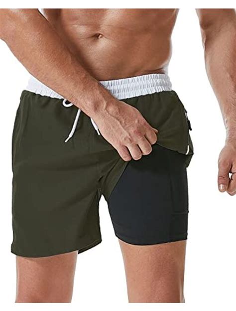 Buy Difficort Mens Swimming Trunks With Compression Liner Quick Dry Bathing Suit Swim Shorts